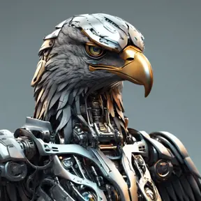 Robotic eagle, Highly Detailed, Cybernatic and Sci-Fi, Photo Realistic