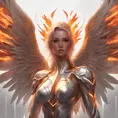 An Angel with Wings of Fire, 8k, Trending on Artstation, Symmetrical Face, Digital Illustration, Concept Art by Stanley Artgerm Lau