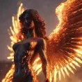 Angel with wings made of Fire, 8k, Stunning, Volumetric Lighting by Greg Rutkowski