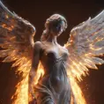 Angel with wings made of Fire, 8k, Stunning, Volumetric Lighting by Greg Rutkowski