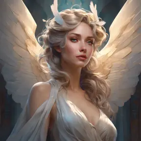 Alluring matte portrait of a beautiful Seraphine with wings, 8k, Highly Detailed, Intricate, Half Body, Realistic, Sharp Focus, Volumetric Lighting, Fantasy, Elegant by Stanley Artgerm Lau, Alphonse Mucha, WLOP