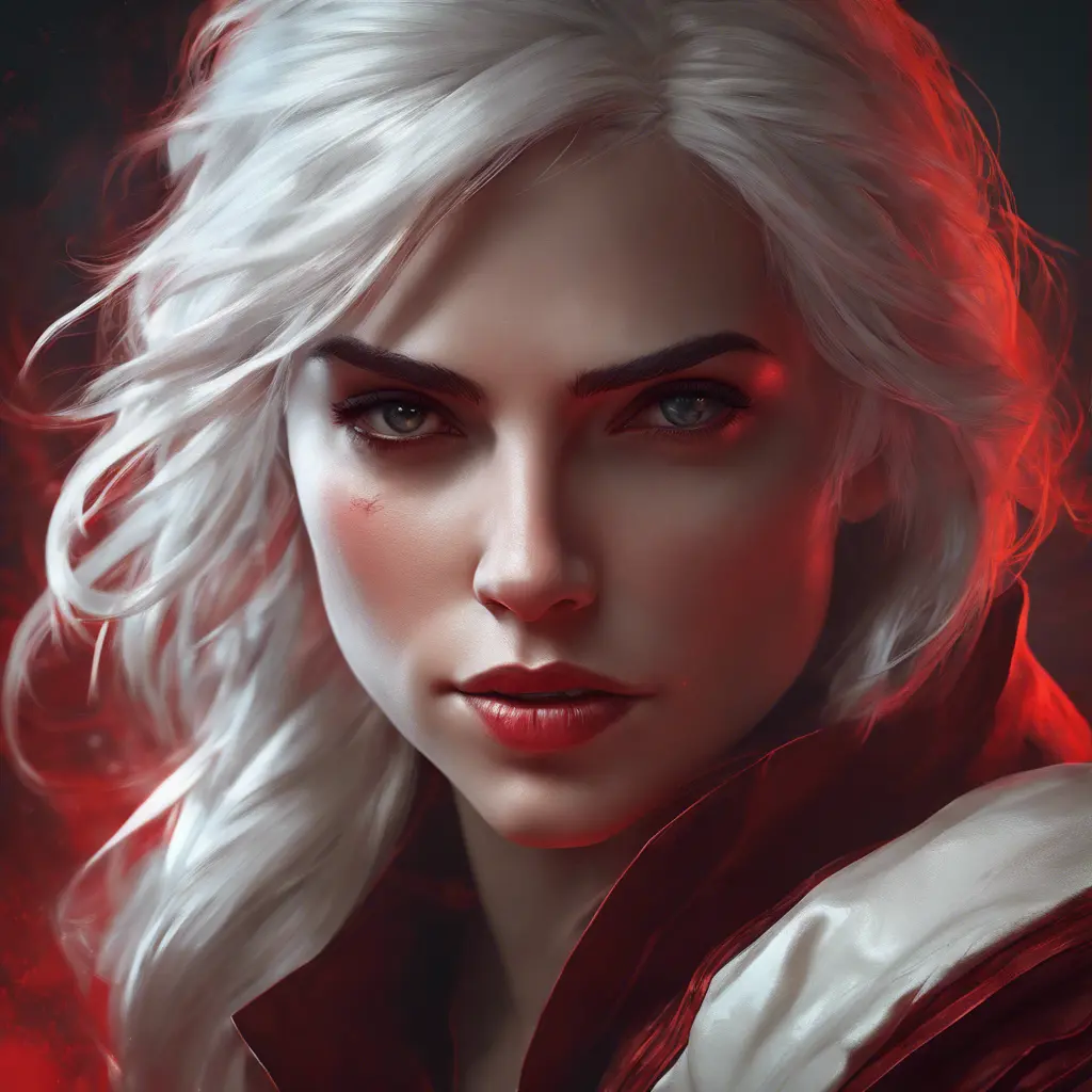 Alluring matte portrait of the beautiful Ciri in Dark Red, 8k, Highly Detailed, Intricate, Realistic, Sharp Focus, Volumetric Lighting, Fantasy, Elegant by Stanley Artgerm Lau, Alphonse Mucha, WLOP, Stefan Kostic