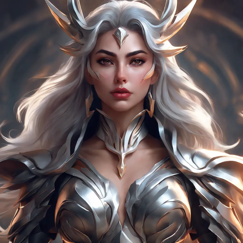 Matte portrait of a fierce beautiful Irelia, 8k, Highly Detailed, Intricate, Half Body, Realistic, Sharp Focus, Volumetric Lighting, Fantasy, Elegant by Stanley Artgerm Lau, WLOP, Stefan Kostic