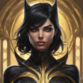 Matte portrait of a beautiful Cassandra Cain in black and gold, 8k, Highly Detailed, Intricate, Realistic, Sharp Focus, Volumetric Lighting, Fantasy, Elegant by Stanley Artgerm Lau, WLOP, Stefan Kostic