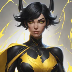 Matte portrait of a beautiful Cassandra Cain in black and yellow, 8k, Highly Detailed, Intricate, Realistic, Sharp Focus, Volumetric Lighting, Fantasy, Elegant by Stanley Artgerm Lau, WLOP, Stefan Kostic