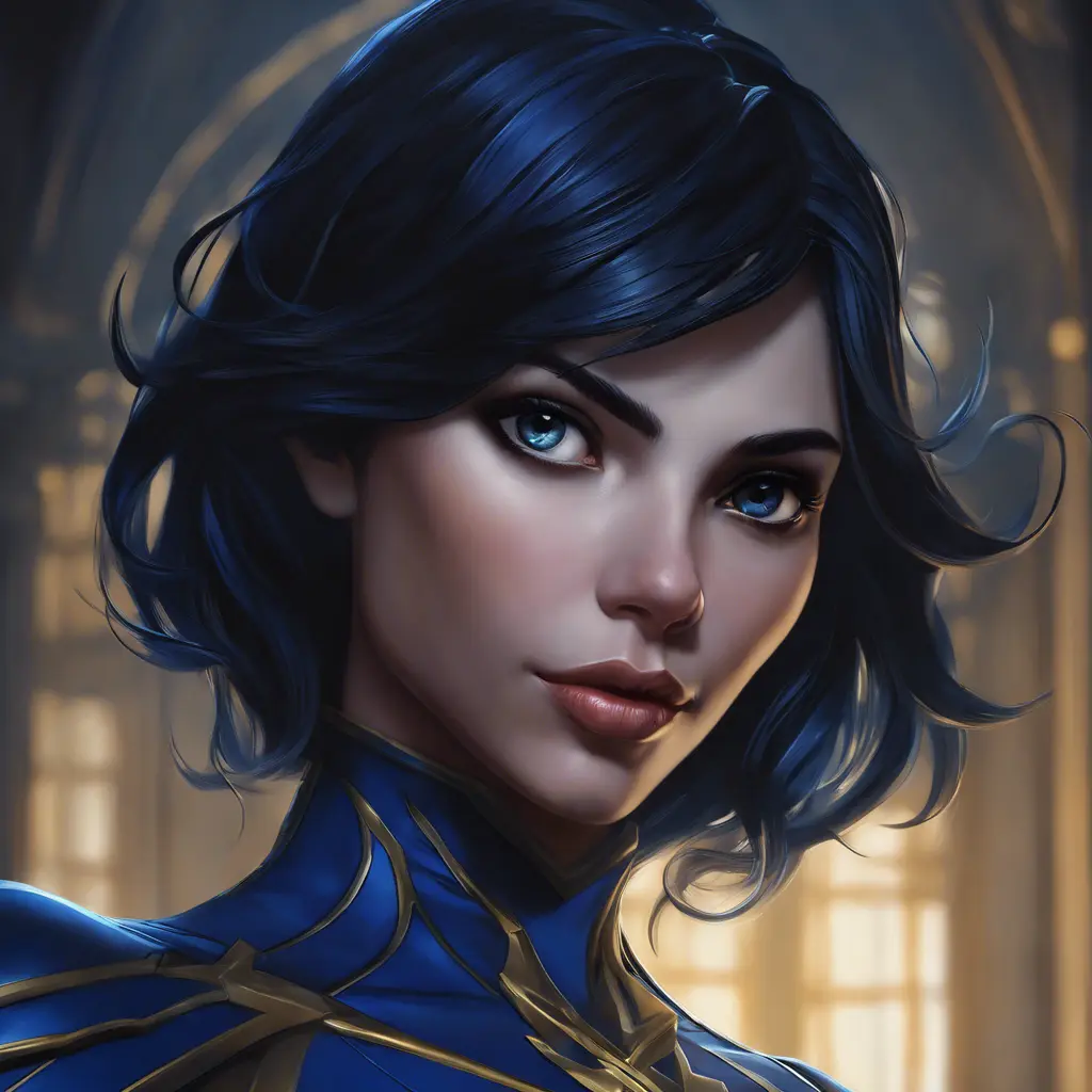 Matte portrait of the beautiful Cassandra Cain in dark blue, 8k, Highly Detailed, Intricate, Realistic, Sharp Focus, Volumetric Lighting, Fantasy, Elegant by Stanley Artgerm Lau, WLOP, Stefan Kostic