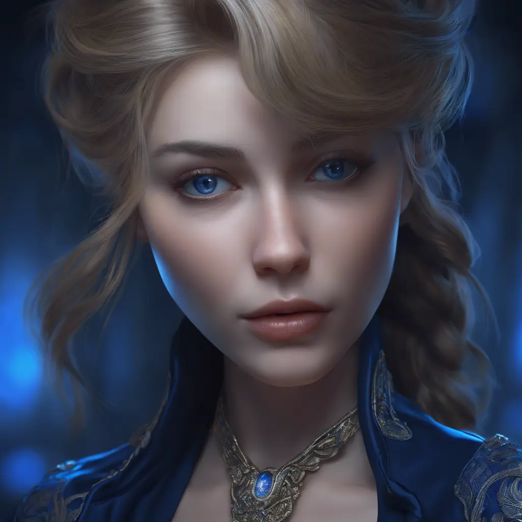 Matte portrait of the beautiful Lyx in dark blue, 8k, Highly Detailed, Intricate, Realistic, Sharp Focus, Volumetric Lighting, Fantasy, Elegant by Stanley Artgerm Lau, WLOP, Stefan Kostic