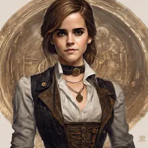Steampunk portrait of Emma Watson, Highly Detailed, Intricate, Artstation, Beautiful, Digital Painting, Sharp Focus, Concept Art, Elegant