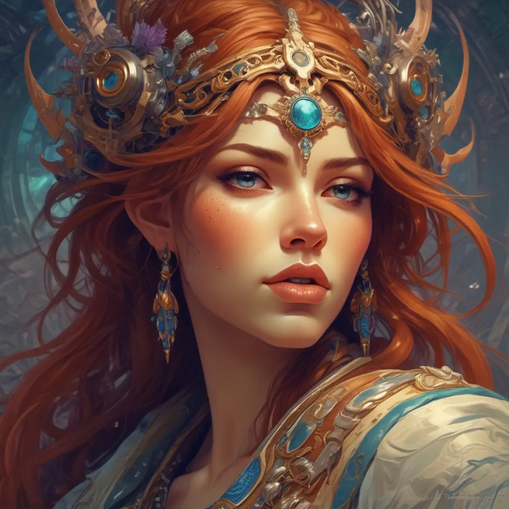 Anime closeup of Sarah Kerrigan, Highly Detailed, Intricate, Artstation, Beautiful, Digital Painting, Sharp Focus, Concept Art, Elegant by Alphonse Mucha