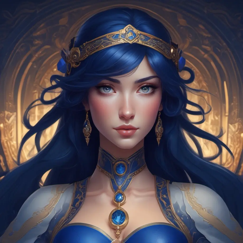 Alluring matte portrait of the beautiful Fiora in dark blue, 8k, Highly Detailed, Intricate, Realistic, Sharp Focus, Volumetric Lighting, Fantasy, Elegant by Stanley Artgerm Lau, Alphonse Mucha, WLOP, Stefan Kostic