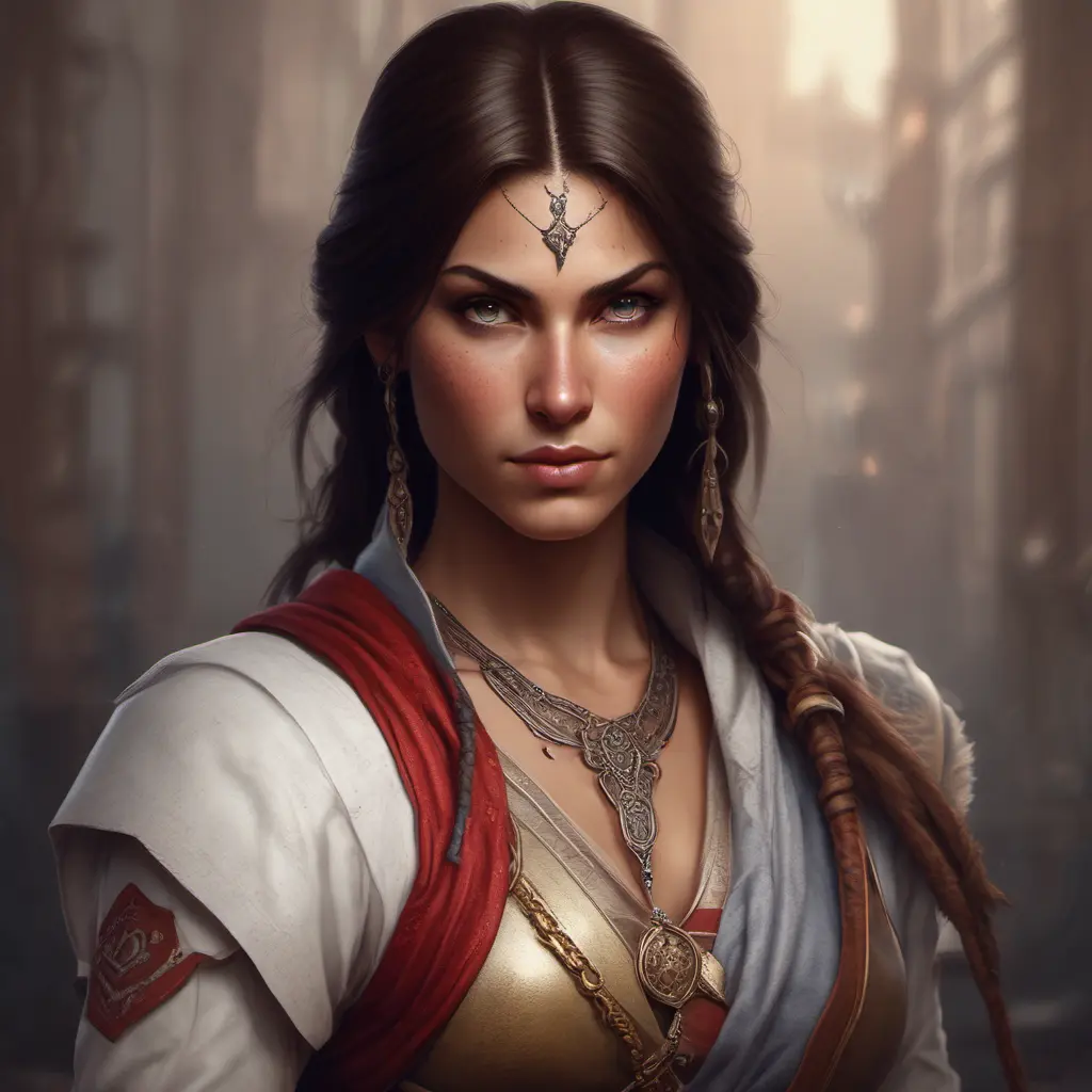 Matte portrait of Kassandra from Assassins Creed with tattoos, 8k, Highly Detailed, Powerful, Alluring, Artstation, Magical, Digital Painting, Photo Realistic, Sharp Focus, Volumetric Lighting, Concept Art by Stanley Artgerm Lau, Alphonse Mucha, Greg Rutkowski