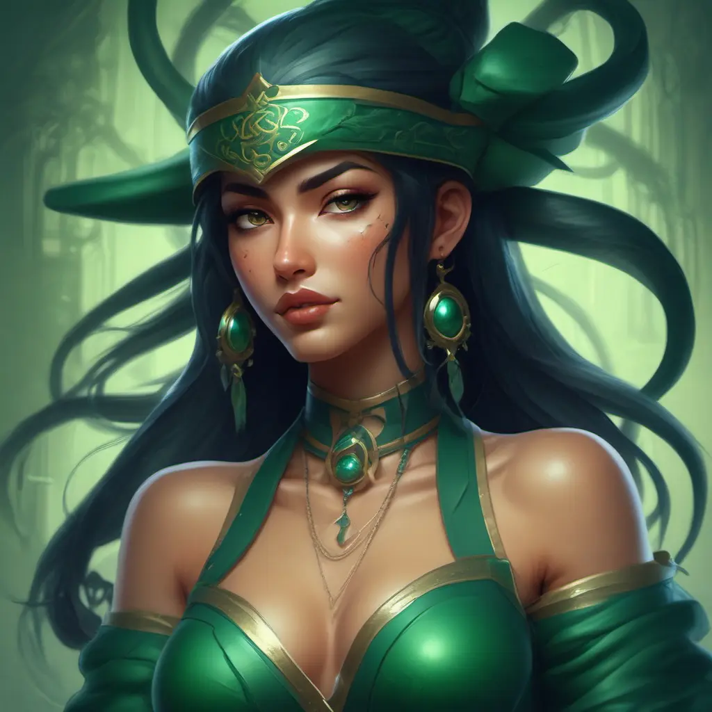 Alluring matte portrait of the beautiful Akali in dark green, 8k, Highly Detailed, Intricate, Realistic, Sharp Focus, Volumetric Lighting, Fantasy, Elegant by Stanley Artgerm Lau, Alphonse Mucha, WLOP, Stefan Kostic