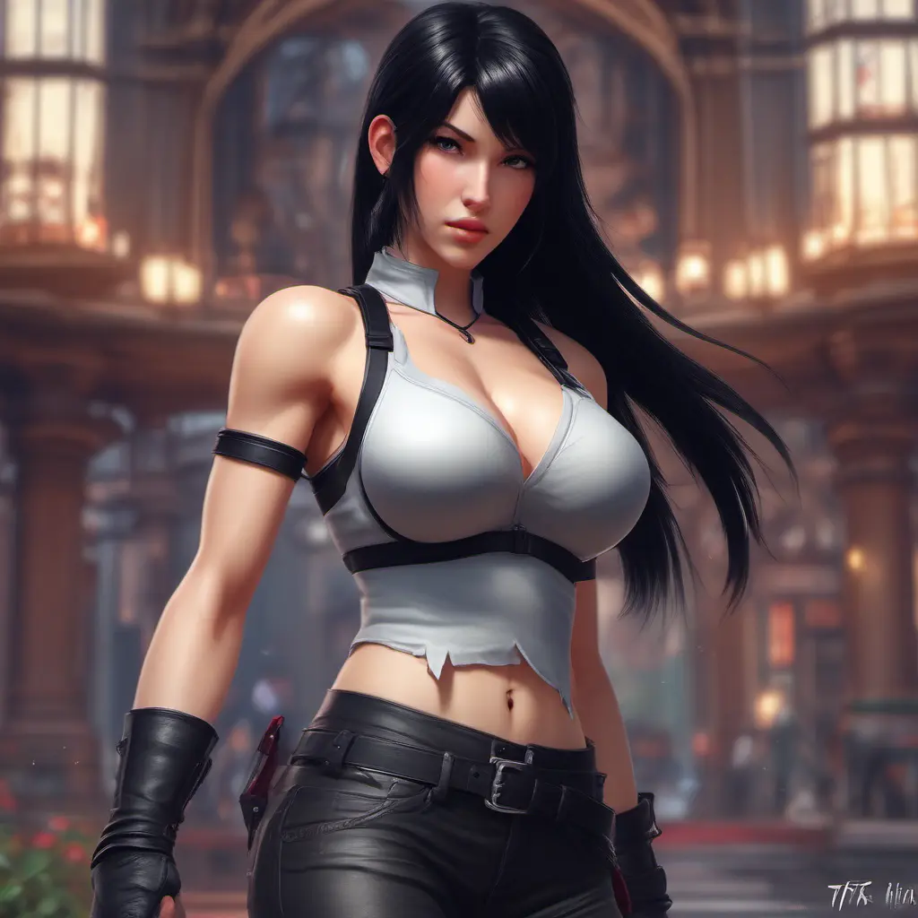 Beautiful Tifa Lockhart from Final Fantasy, 8k, Highly Detailed, Artstation, Beautiful, Digital Illustration, Sharp Focus, Unreal Engine, Concept Art by Stanley Artgerm Lau, Alphonse Mucha, Greg Rutkowski