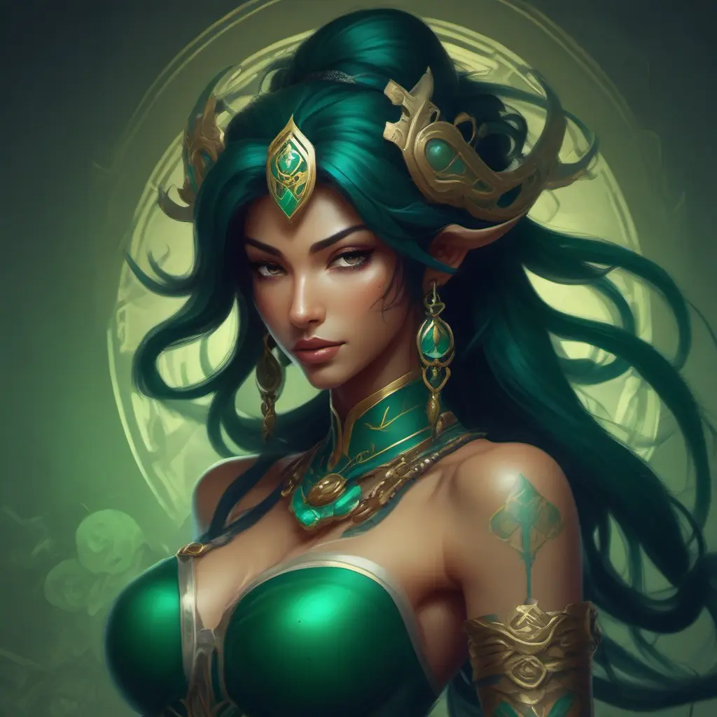 Alluring matte portrait of the beautiful Akali in dark green, 8k, Highly Detailed, Intricate, Realistic, Sharp Focus, Volumetric Lighting, Fantasy, Elegant by Stanley Artgerm Lau, Alphonse Mucha, WLOP, Stefan Kostic