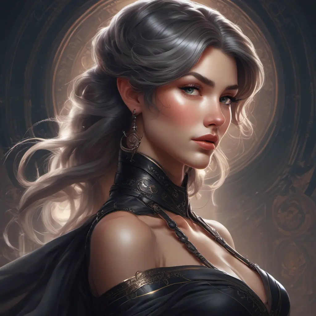 Alluring matte portrait of the beautiful Fiora in black, 8k, Highly Detailed, Intricate, Realistic, Sharp Focus, Volumetric Lighting, Fantasy, Elegant by Stanley Artgerm Lau, Alphonse Mucha, WLOP, Stefan Kostic