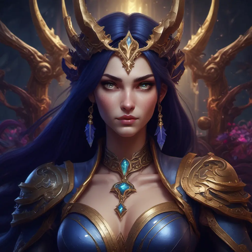 Matte portrait of Morgana from League of Legends in Elden Ring style, 8k, High Definition, Highly Detailed, Intricate, Half Body, Realistic, Sharp Focus, Fantasy, Elegant