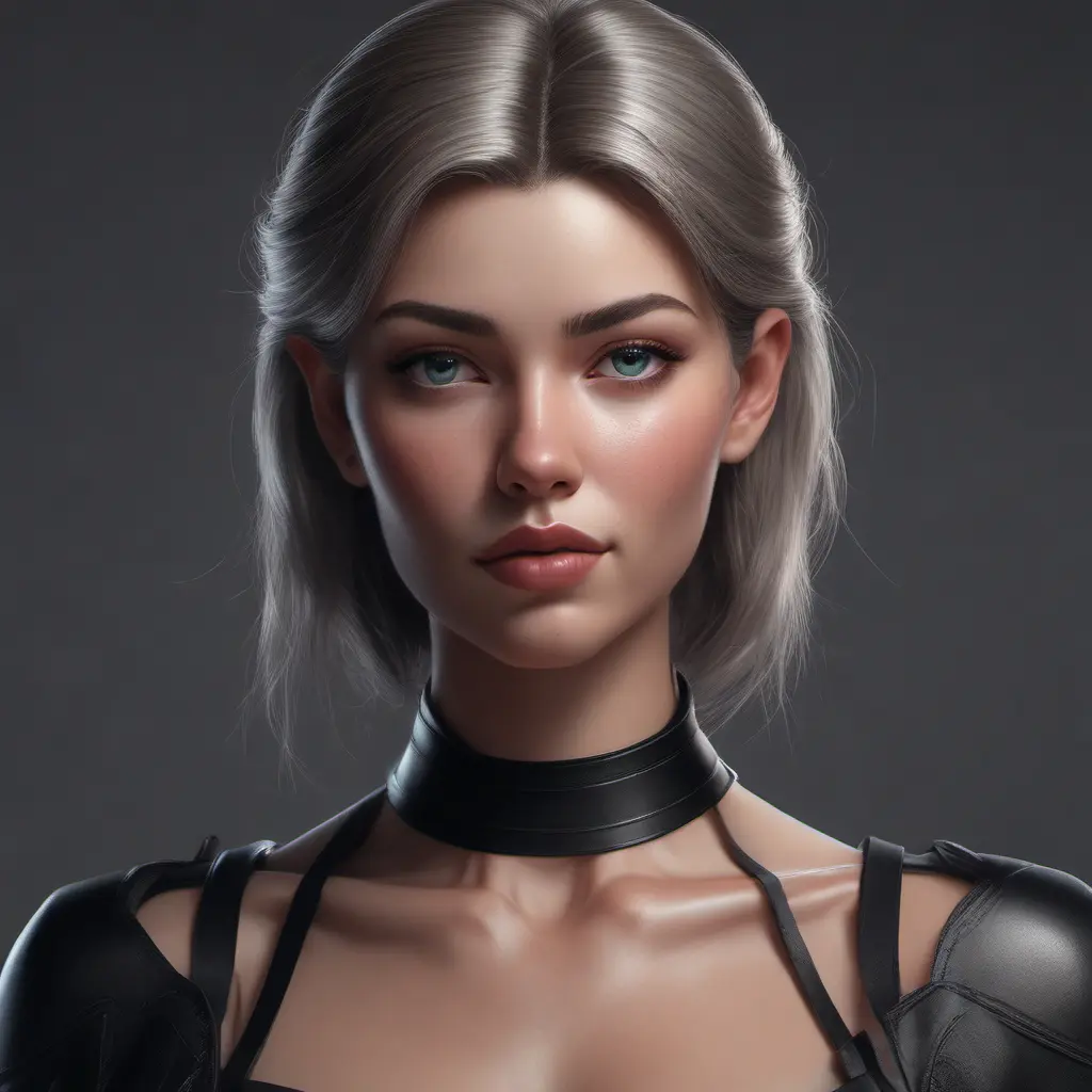 Alluring matte portrait of a beautiful A2 wearing black leather, 8k, Highly Detailed, Intricate, Half Body, Realistic, Sharp Focus, Volumetric Lighting, Fantasy, Elegant by Stanley Artgerm Lau, WLOP