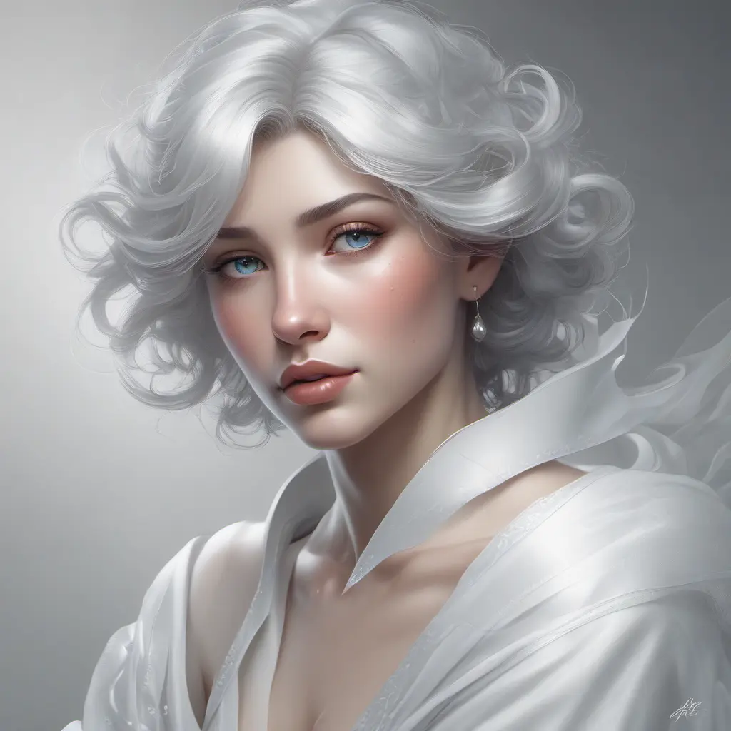 Alluring matte portrait of a beautiful A2 in white, 8k, Highly Detailed, Intricate, Half Body, Realistic, Sharp Focus, Volumetric Lighting, Fantasy, Elegant by Stanley Artgerm Lau, Alphonse Mucha, WLOP, Stefan Kostic