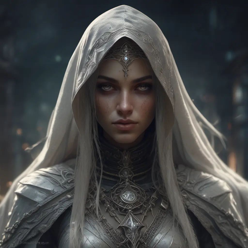 Veiled female necromancer, 8k, Gothic and Fantasy, Elden Ring, Photo Realistic, Dynamic Lighting by Stanley Artgerm Lau, Greg Rutkowski