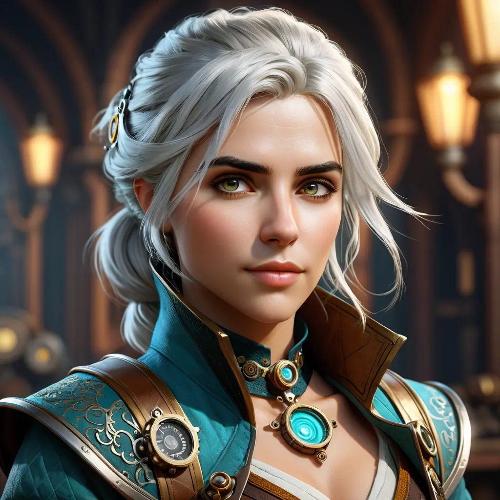 Steampunk portrait of Ciri, Highly Detailed, Intricate, Artstation, Beautiful, Digital Painting, Sharp Focus, Concept Art, Elegant