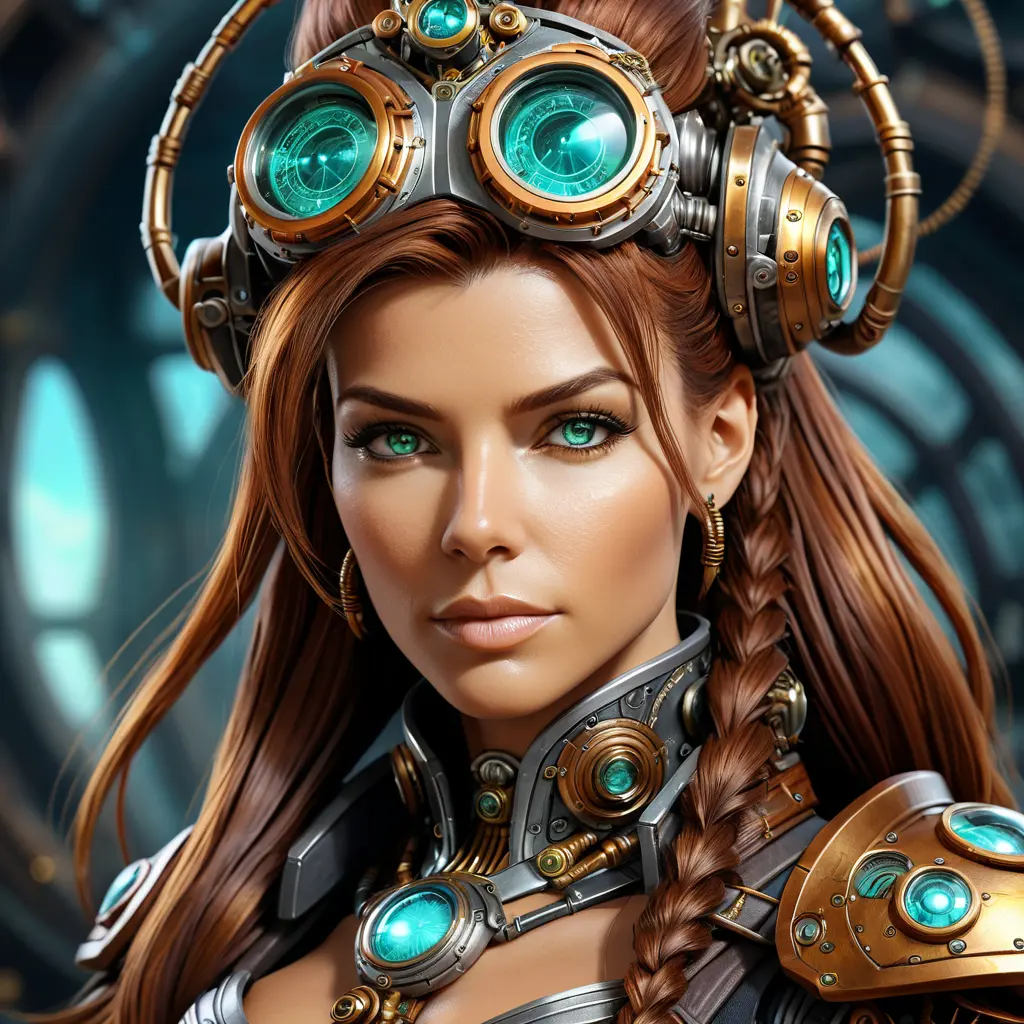 Steampunk portrait of Sarah Kerrigan, Highly Detailed, Intricate, Artstation, Beautiful, Digital Painting, Sharp Focus, Concept Art, Elegant