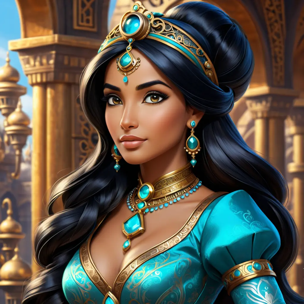 Steampunk portrait of Princess Jasmine, Highly Detailed, Intricate, Artstation, Beautiful, Digital Painting, Sharp Focus, Concept Art, Elegant