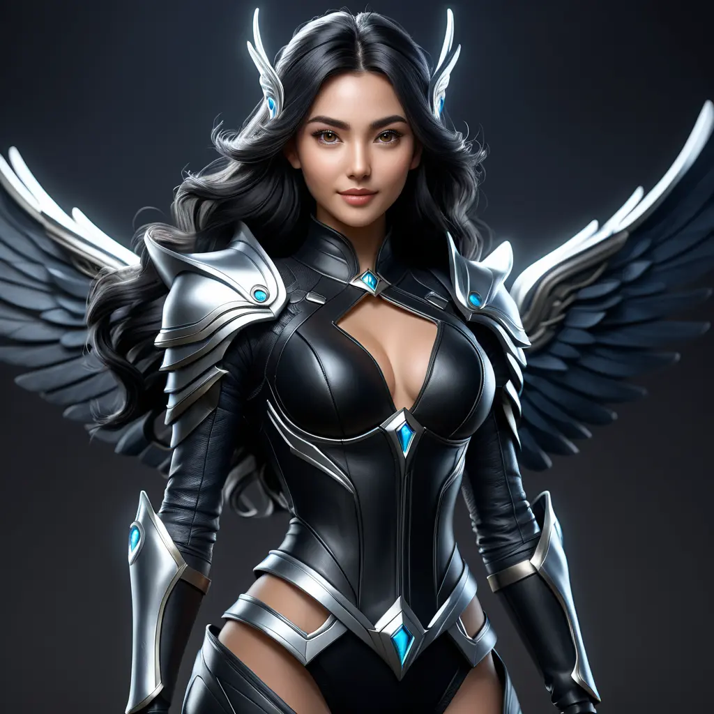 Alluring matte full body portrait of a beautiful Irelia wearing black leather, 8k, Highly Detailed, Intricate, Realistic, Sharp Focus, Volumetric Lighting, Fantasy, Elegant by Stanley Artgerm Lau, WLOP