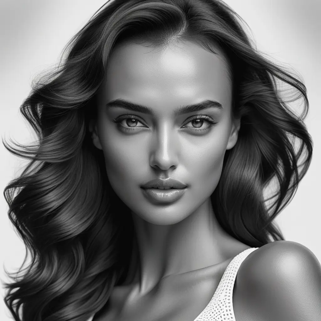 Alluring black and white portrait of a beautiful Irina Shayk, 8k, Highly Detailed, Intricate, Half Body, Realistic, Sharp Focus, Volumetric Lighting, Fantasy, Elegant by Stanley Artgerm Lau