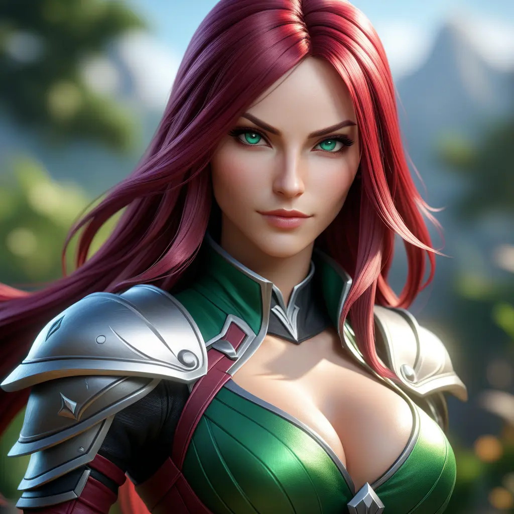 Katarina from League of Legends, 8k, Highly Detailed, Alluring, Photo Realistic, Sharp Focus, Octane Render, Unreal Engine, Volumetric Lighting by Stanley Artgerm Lau