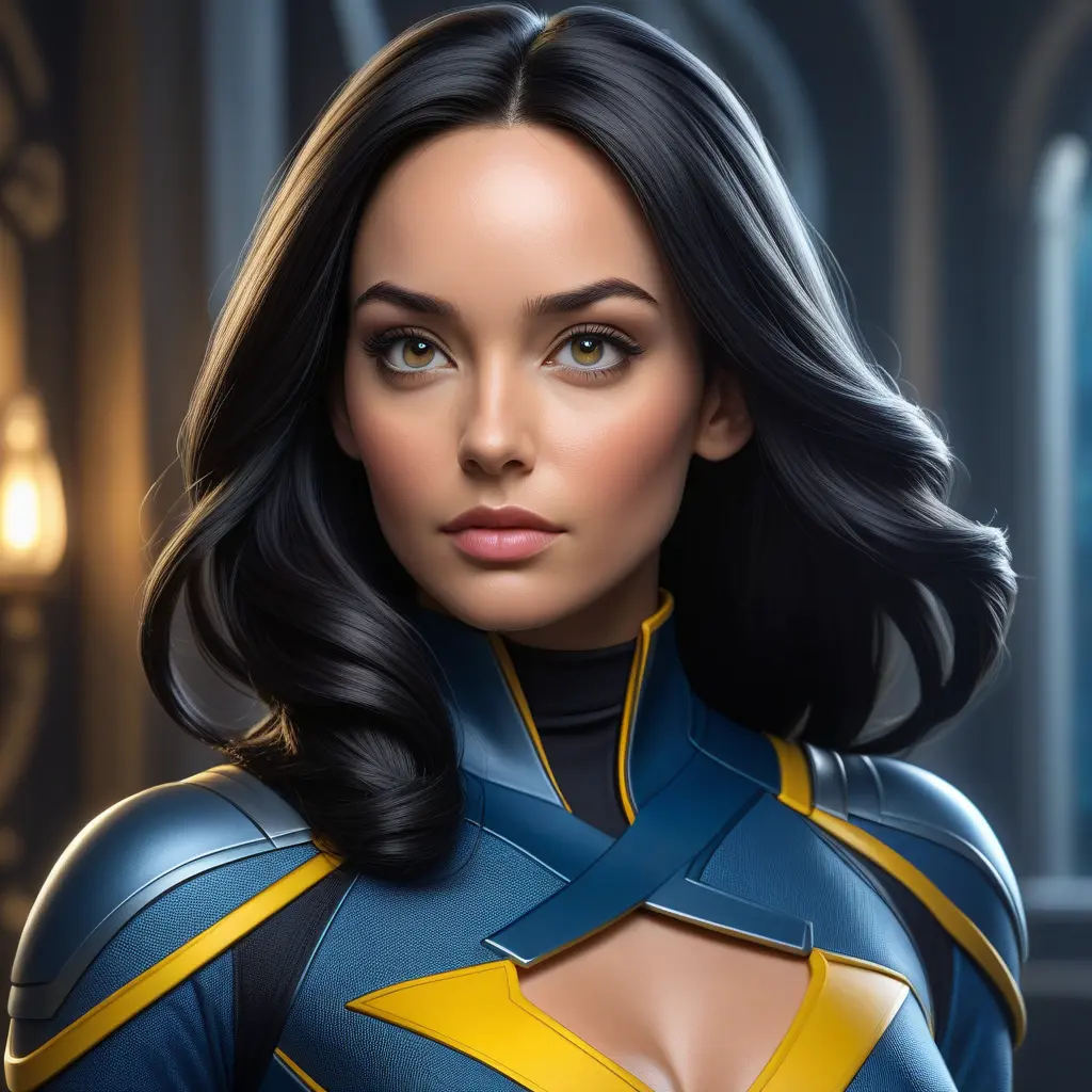 Alluring matte portrait of a beautiful Laura Kinney from Xmen in the style of Stefan Kostic, 8k, Highly Detailed, Intricate, Half Body, Realistic, Sharp Focus, Volumetric Lighting, Fantasy, Elegant by Stanley Artgerm Lau, Greg Rutkowski