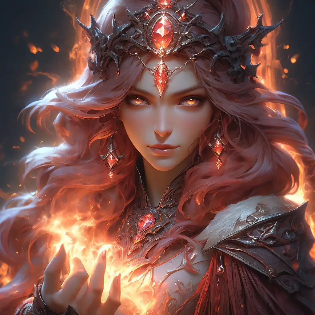 Necromancer fire sorceress from Elden Ring, fantasy magic, 8k, Highly Detailed, Alluring, Artstation, Digital Painting, Photo Realistic, Sharp Focus, Volumetric Lighting, Concept Art by Stanley Artgerm Lau, Alphonse Mucha, Greg Rutkowski, WLOP