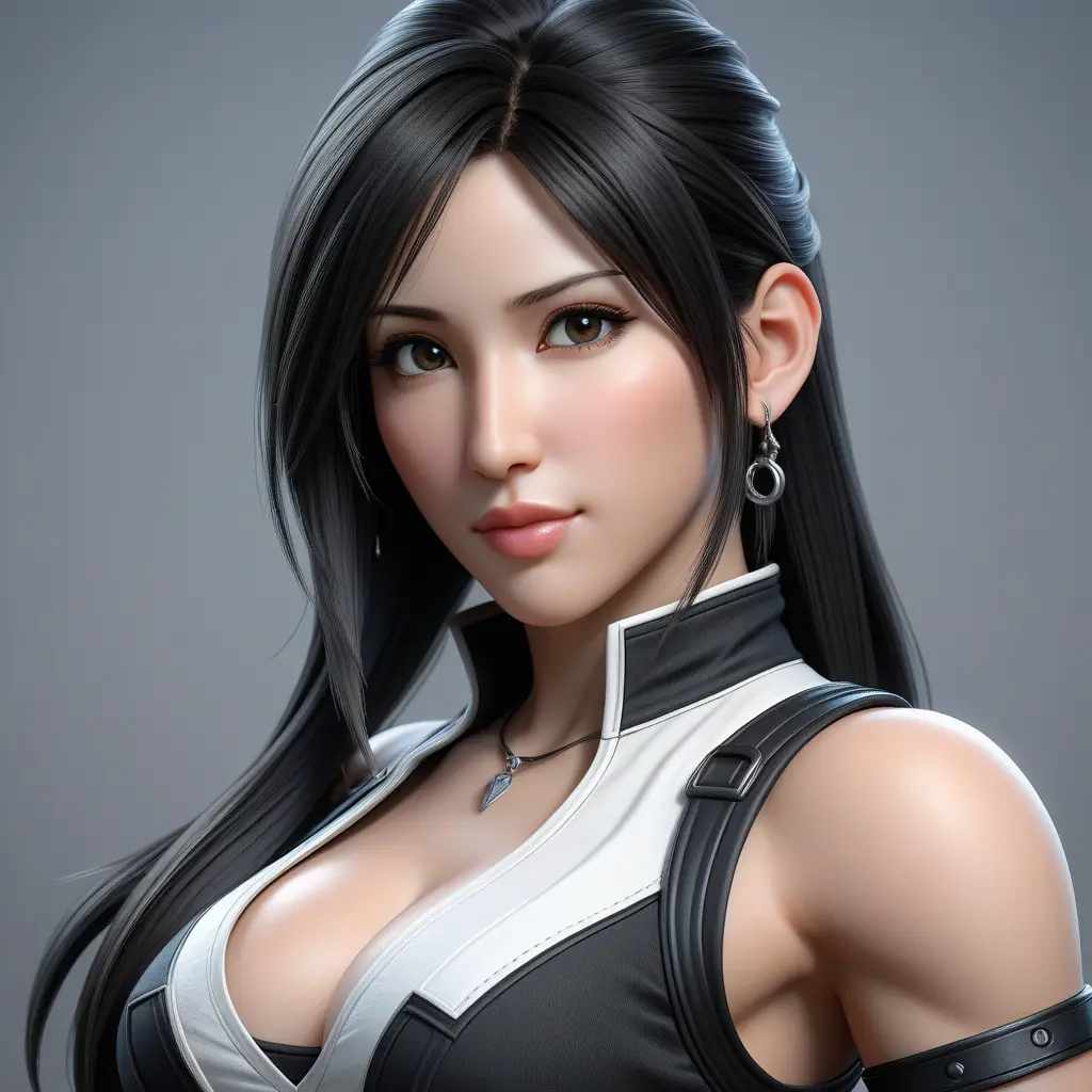 Alluring matte portrait of a beautiful Tifa Lockhart, 8k, Highly Detailed, Intricate, Half Body, Realistic, Sharp Focus, Volumetric Lighting, Fantasy, Elegant by Stanley Artgerm Lau, WLOP