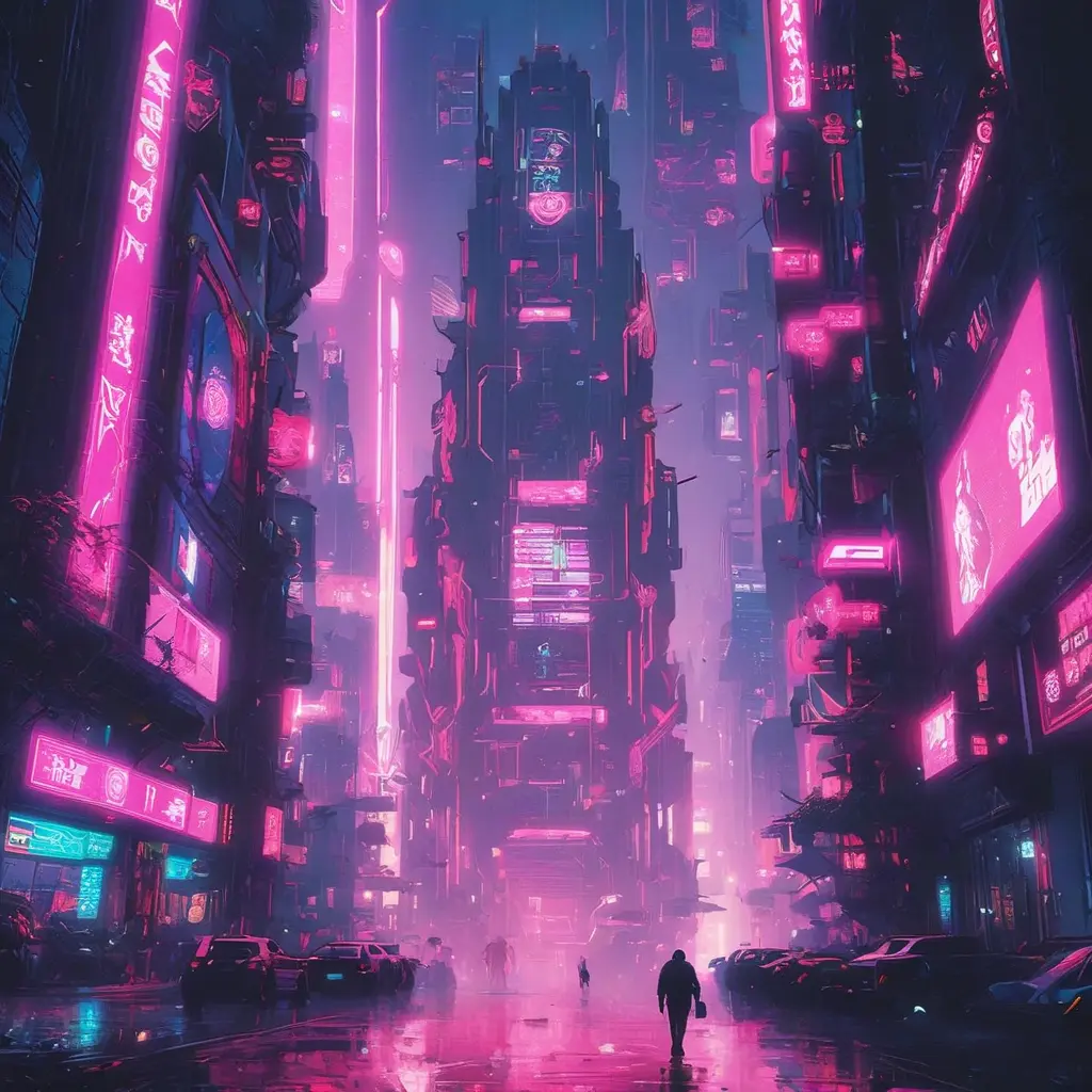 Cyberpunk city, Highly Detailed, Intricate Artwork, Minimalism, Photo Realistic, Fantasy by Alena Aenami