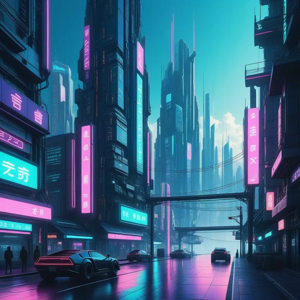 Cyberpunk city, Highly Detailed, Intricate Artwork, Minimalism, Photo Realistic, Fantasy by Alena Aenami