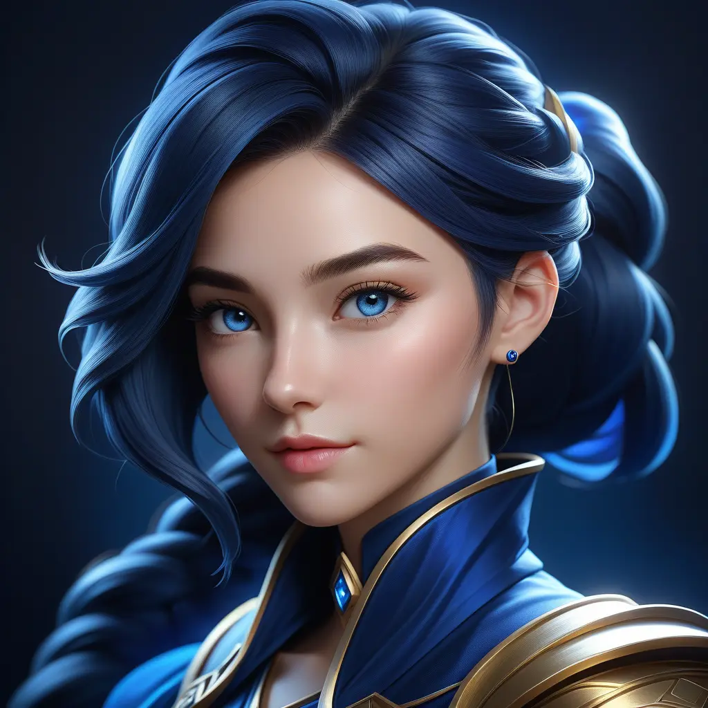 Matte portrait of the beautiful Lyx from League of Legends in dark blue, 8k, Highly Detailed, Intricate, Realistic, Sharp Focus, Volumetric Lighting, Fantasy, Elegant by Stanley Artgerm Lau, WLOP, Stefan Kostic