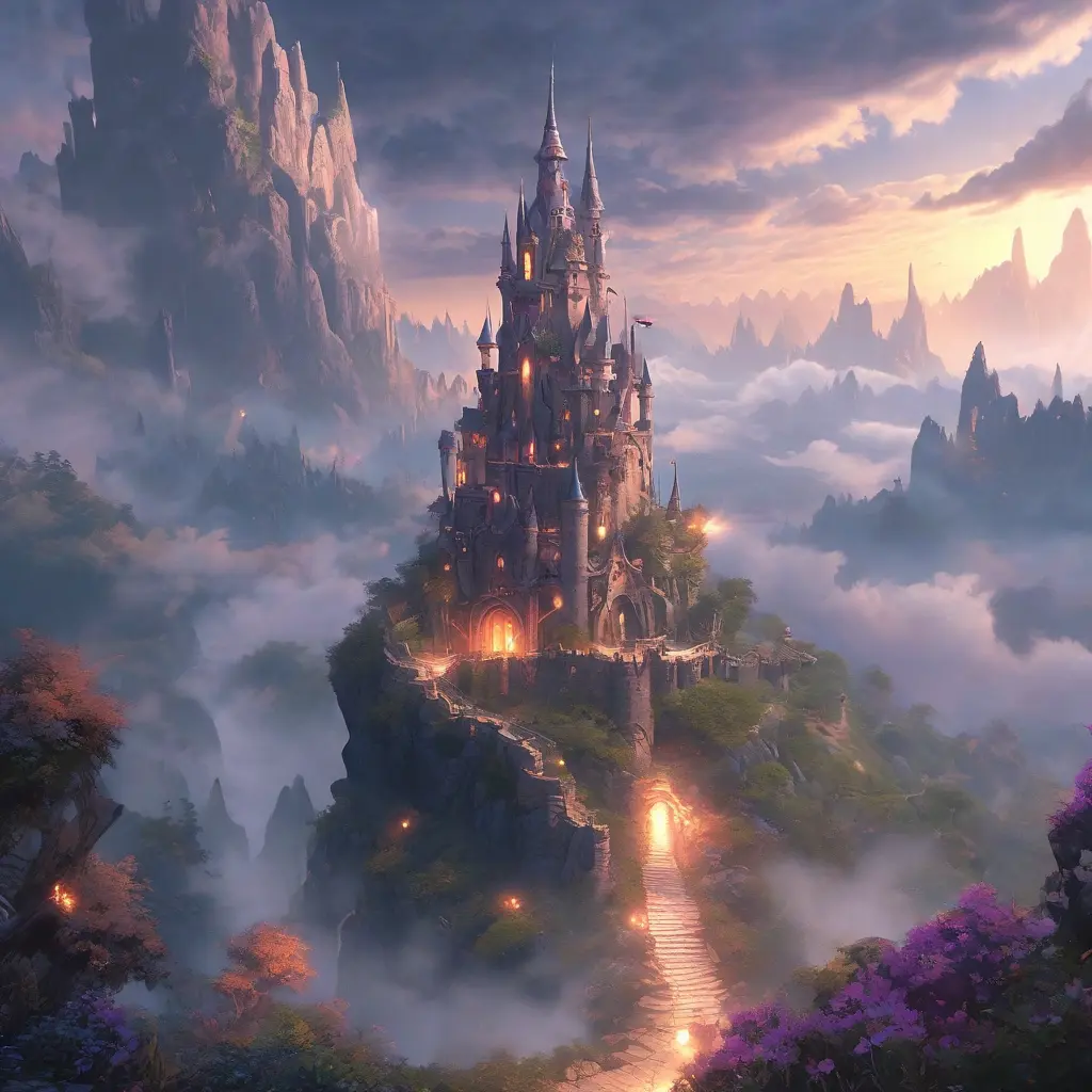 Wizard's tower in fantasy landscape, Magical, Fantasy