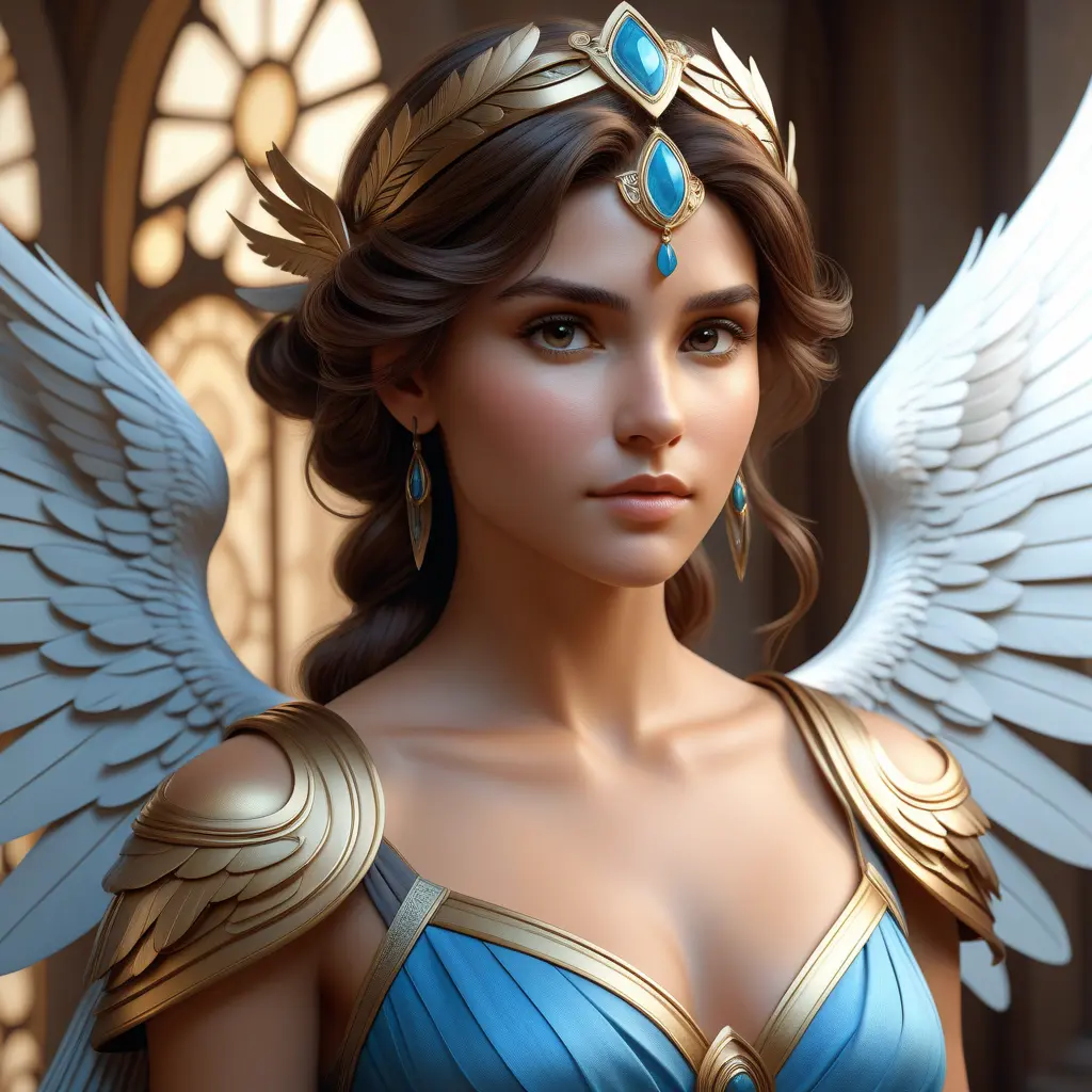 Alluring matte portrait of a beautiful Kassandra with wings, 8k, Highly Detailed, Intricate, Half Body, Realistic, Sharp Focus, Volumetric Lighting, Fantasy, Elegant by Stanley Artgerm Lau, Alphonse Mucha, WLOP