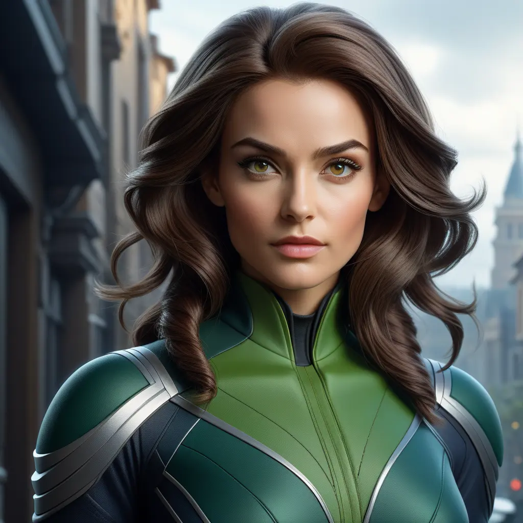 Alluring matte portrait of a beautiful Rogue from Xmen in the style of Stefan Kostic, 8k, Highly Detailed, Intricate, Half Body, Realistic, Sharp Focus, Volumetric Lighting, Fantasy, Elegant by Stanley Artgerm Lau, Greg Rutkowski