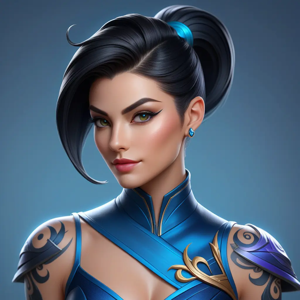 Alluring matte portrait of a beautiful Vayne from League of Legends with tattoos, 8k, Highly Detailed, Intricate, Half Body, Realistic, Sharp Focus, Volumetric Lighting, Fantasy, Elegant by Stanley Artgerm Lau, WLOP, Stefan Kostic