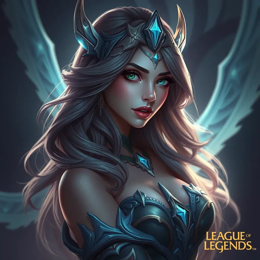 Alluring matte portrait of a beautiful Seraphine from League of Legends, Intricate, Half Body, Volumetric Lighting, Fantasy, Elegant by WLOP