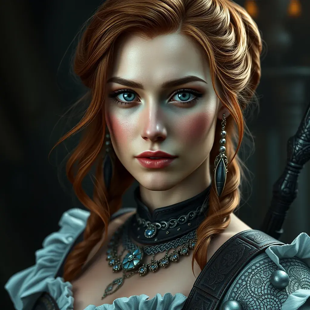 Alluring full body portrait of a beautiful Triss Merrigold in Witcher 3 style, 8k, Highly Detailed, Intricate, Photo Realistic, Sharp Focus, Volumetric Lighting, Fantasy, Elegant