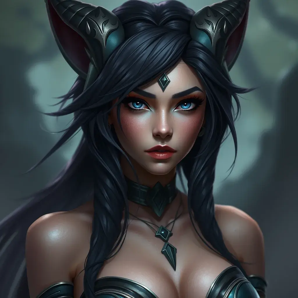 Alluring matte portrait of a beautiful Nidalee from League of Legends in the style of Stefan Kostic, 8k, High Definition, Highly Detailed, Intricate, Half Body, Realistic, Sharp Focus, Fantasy, Elegant