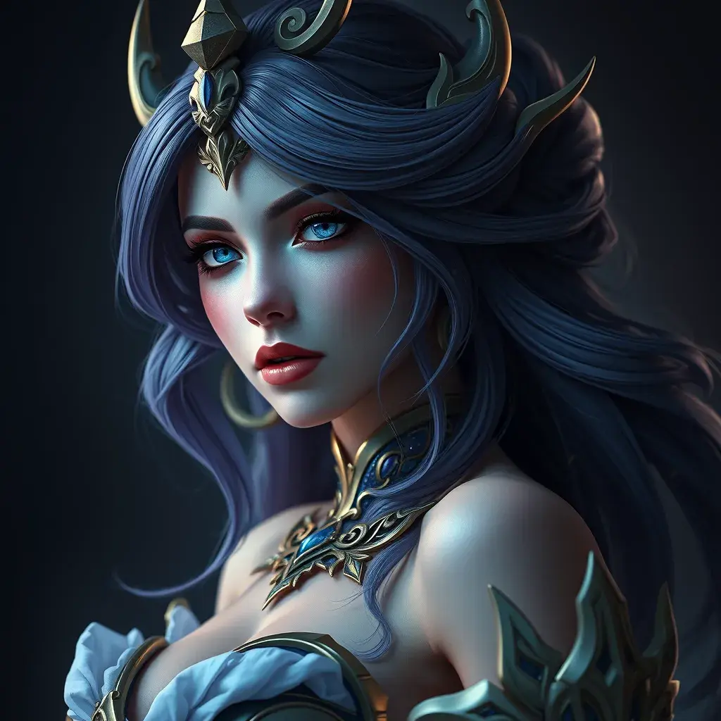 Alluring matte portrait of a beautiful Seraphine from League of Legends, 8k, Highly Detailed, Intricate, Half Body, Realistic, Sharp Focus, Volumetric Lighting, Fantasy, Elegant by Stanley Artgerm Lau, WLOP