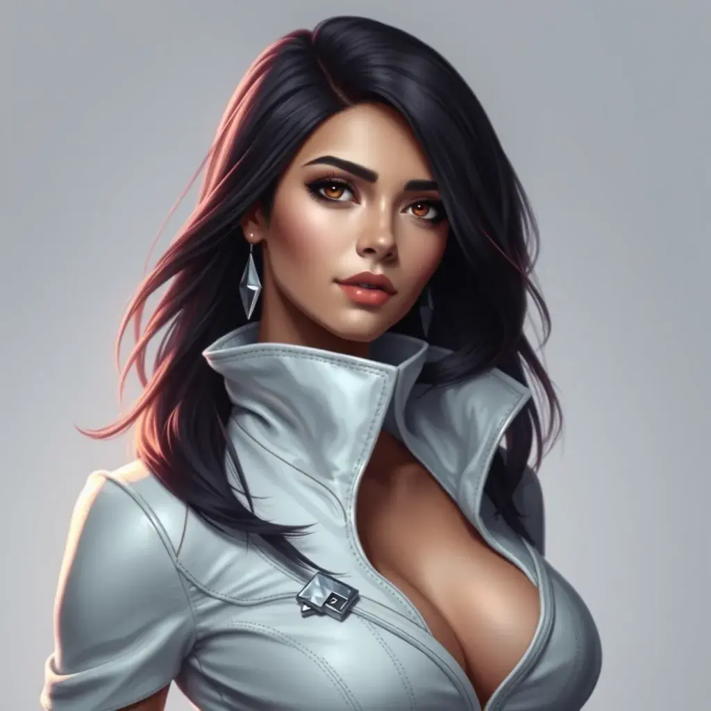 Alluring matte portrait of a beautiful Fiora from League of Legends in white leather, Half Body, Realistic, Volumetric Lighting, Fantasy, Elegant