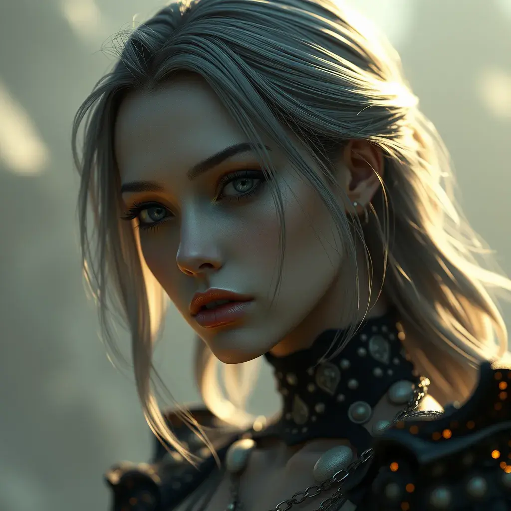 Alluring matte portrait of a beautiful A2 from Nier Automata in the style of Stefan Kostic, 8k, Highly Detailed, Intricate, Half Body, Realistic, Sharp Focus, Volumetric Lighting, Fantasy, Elegant by Stanley Artgerm Lau, Greg Rutkowski