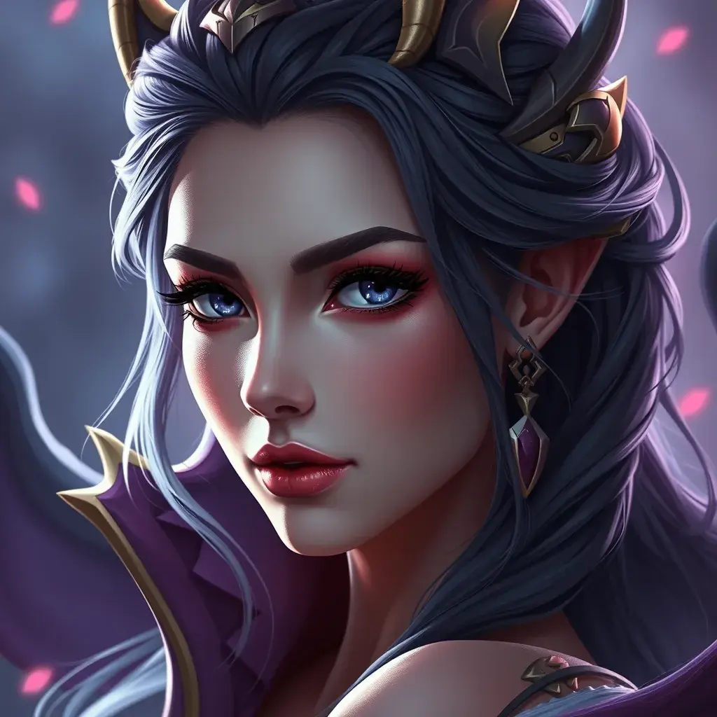 Alluring matte portrait of a beautiful Sona from League of Legends in the style of Stefan Kostic, 8k, High Definition, Highly Detailed, Intricate, Half Body, Realistic, Sharp Focus, Fantasy, Elegant