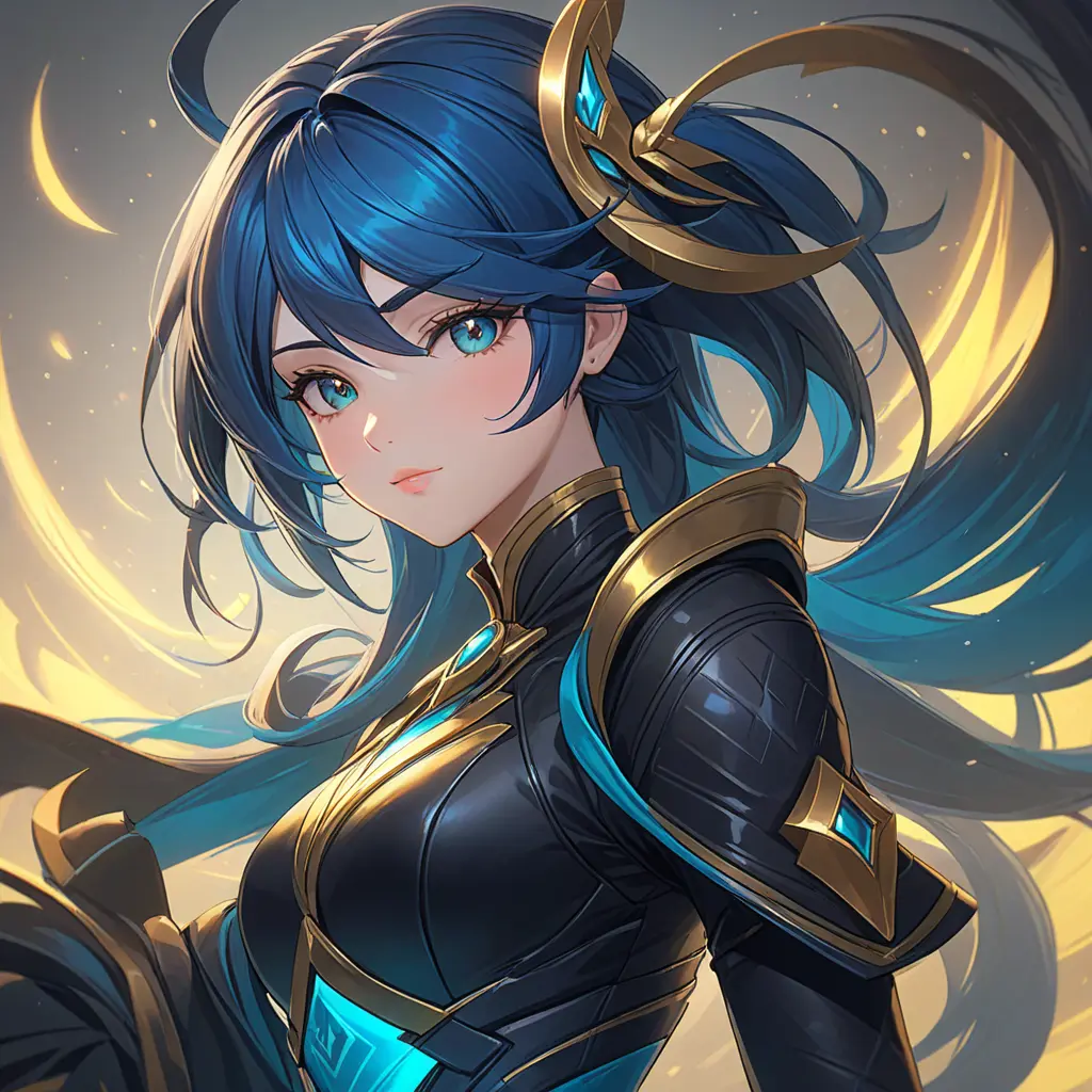 Alluring matte portrait of a beautiful Sona from League of Legends in black leather, 8k, Half Body, Realistic, Volumetric Lighting, Fantasy by Stanley Artgerm Lau, WLOP