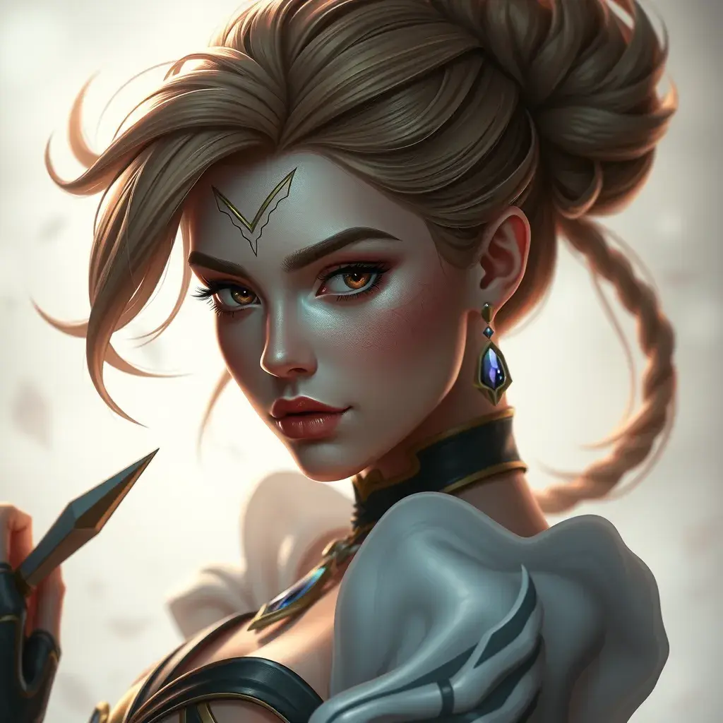 Alluring matte portrait of a beautiful Lyx from League of Legends in the style of Stefan Kostic, 8k, High Definition, Highly Detailed, Intricate, Half Body, Realistic, Sharp Focus, Fantasy, Elegant