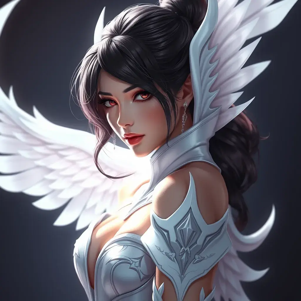 Alluring matte portrait of a beautiful Fiora from League of Legends in white, Highly Detailed, Intricate, Half Body, Realistic, Sharp Focus, Volumetric Lighting, Fantasy, Elegant by Stanley Artgerm Lau