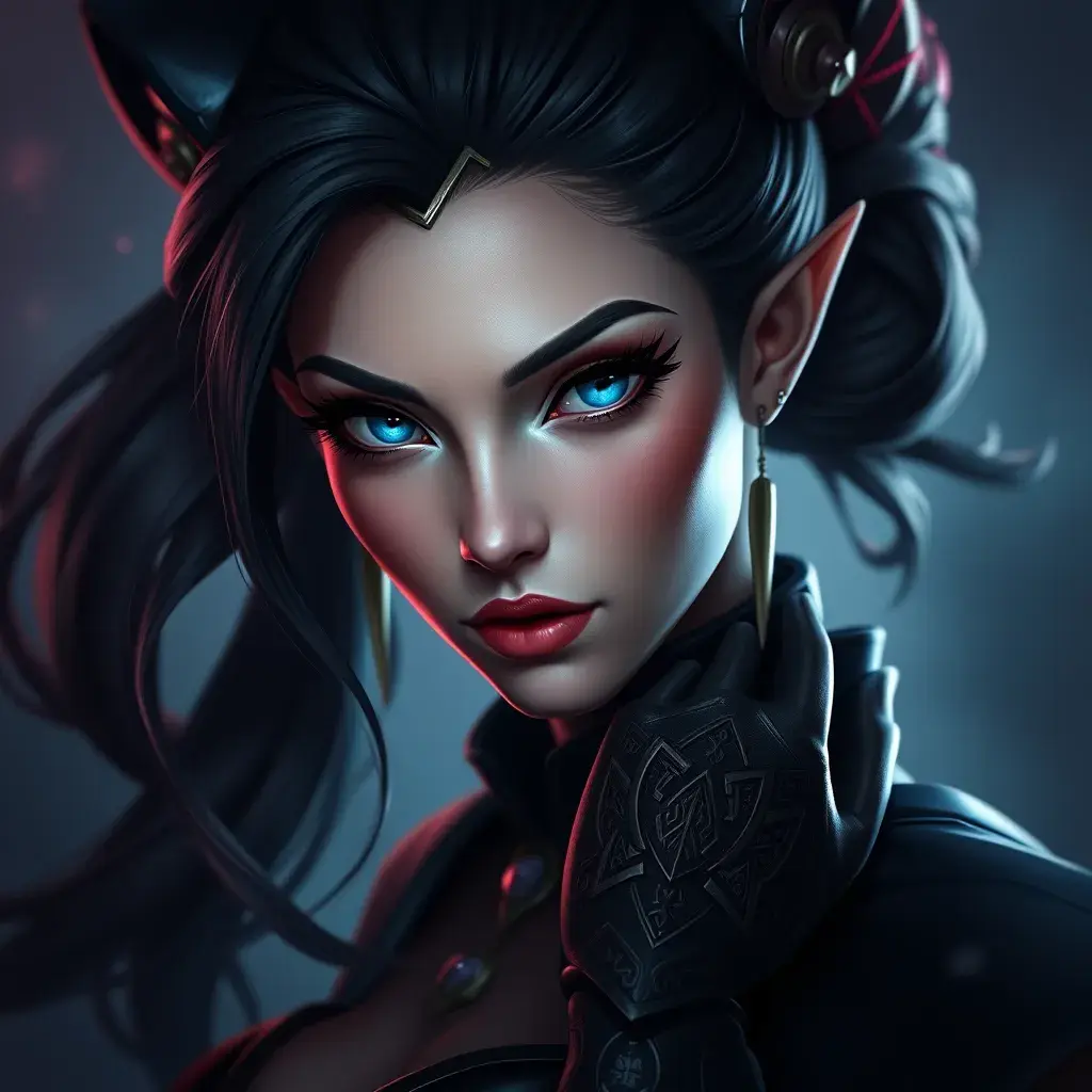 Alluring matte portrait of a beautiful Vayne from League of Legends in the style of Stefan Kostic, 8k, High Definition, Highly Detailed, Intricate, Half Body, Realistic, Sharp Focus, Fantasy, Elegant